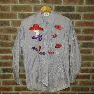 TIA Red Hat Ladies Button Down Blouse